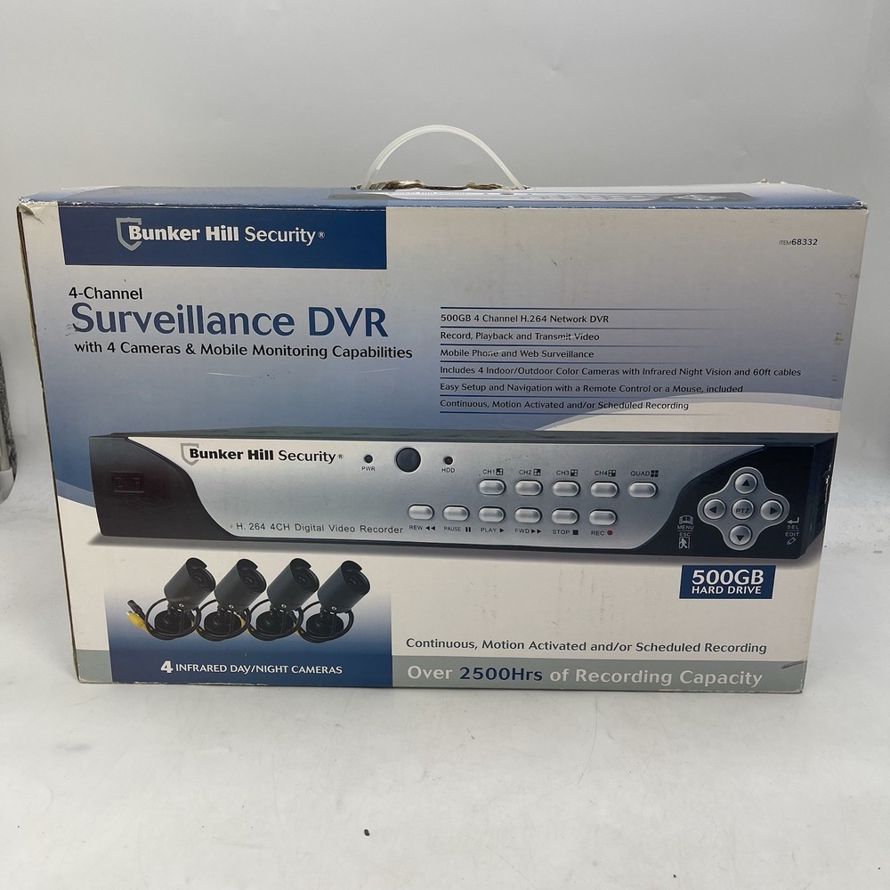 Bunker Hill Security 4-Channel 4-Camera Surveillance DVR Model 68332 Working